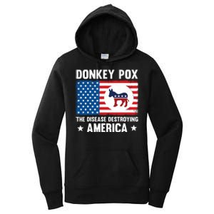 Donkey Pox The Disease Destroying America Funny Anti Biden Women's Pullover Hoodie