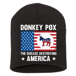 Donkey Pox The Disease Destroying America Funny Anti Biden Short Acrylic Beanie