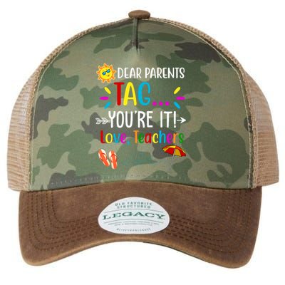 Dear Parents Tag You're It Love Teachers Summer Legacy Tie Dye Trucker Hat