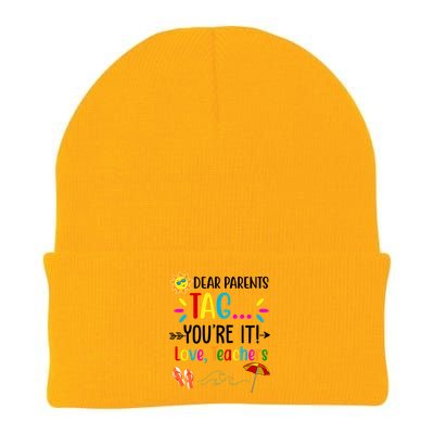 Dear Parents Tag You're It Love Teachers Summer Knit Cap Winter Beanie