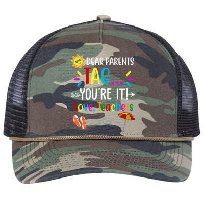 Dear Parents Tag You're It Love Teachers Summer Retro Rope Trucker Hat Cap