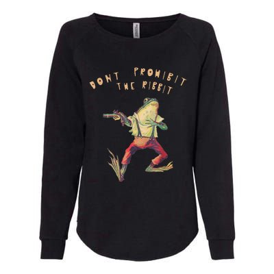 Don't Prohibit The Ribbit Frog Groovy Womens California Wash Sweatshirt