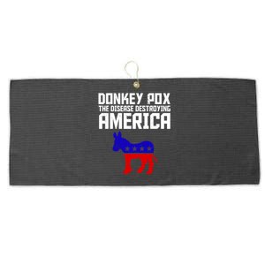 Donkey Pox The Disease Destroying America Anti Biden Large Microfiber Waffle Golf Towel