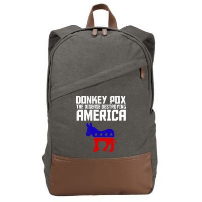 Donkey Pox The Disease Destroying America Anti Biden Cotton Canvas Backpack