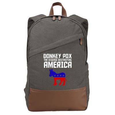 Donkey Pox The Disease Destroying America Anti Biden Cotton Canvas Backpack