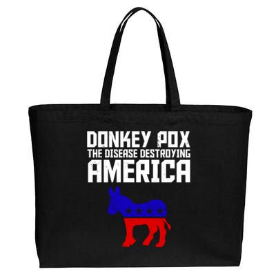 Donkey Pox The Disease Destroying America Anti Biden Cotton Canvas Jumbo Tote