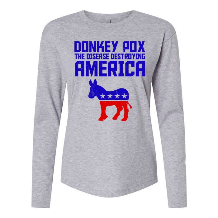 Donkey Pox The Disease Destroying America Anti Biden Womens Cotton Relaxed Long Sleeve T-Shirt