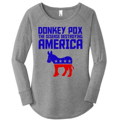 Donkey Pox The Disease Destroying America Anti Biden Women's Perfect Tri Tunic Long Sleeve Shirt