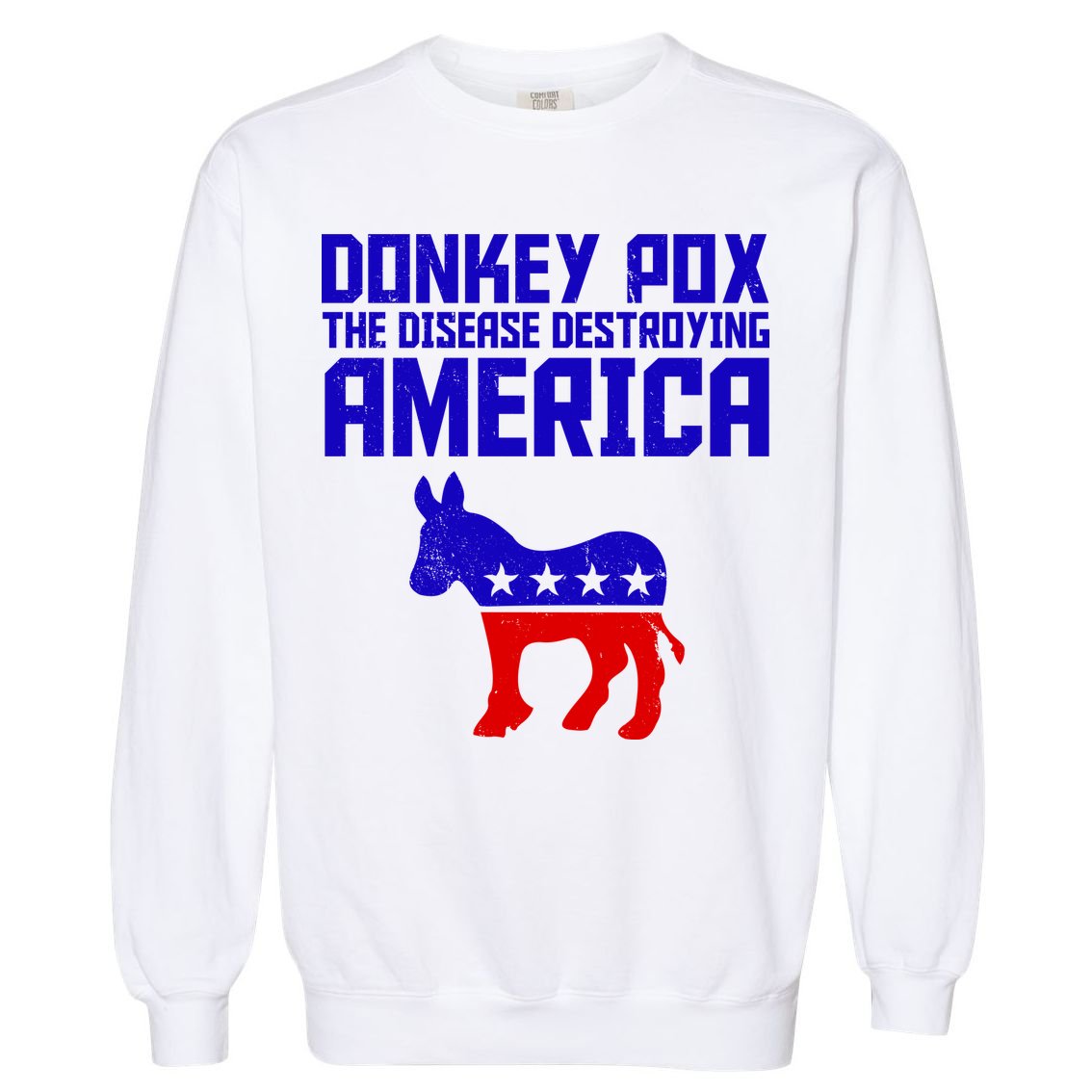 Donkey Pox The Disease Destroying America Anti Biden Garment-Dyed Sweatshirt