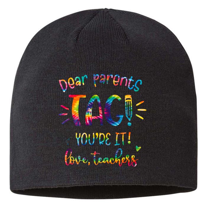 Dear Parents Tag Youre It Love Teacher Groovy Funny Teacher Sustainable Beanie