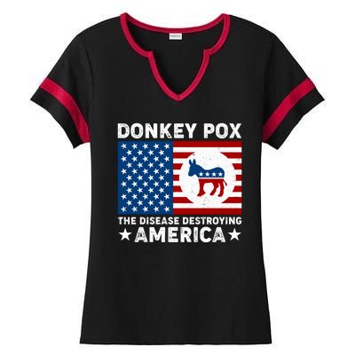 Donkey Pox The Disease Destroying America Ladies Halftime Notch Neck Tee