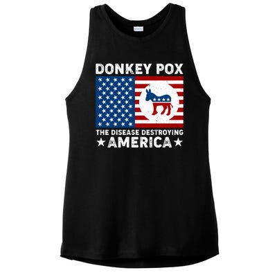 Donkey Pox The Disease Destroying America Ladies PosiCharge Tri-Blend Wicking Tank