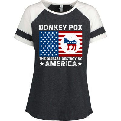 Donkey Pox The Disease Destroying America Enza Ladies Jersey Colorblock Tee