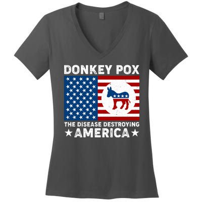 Donkey Pox The Disease Destroying America Women's V-Neck T-Shirt