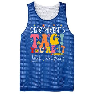 Dear Parents Tag YouRe It Love Teachers Mesh Reversible Basketball Jersey Tank