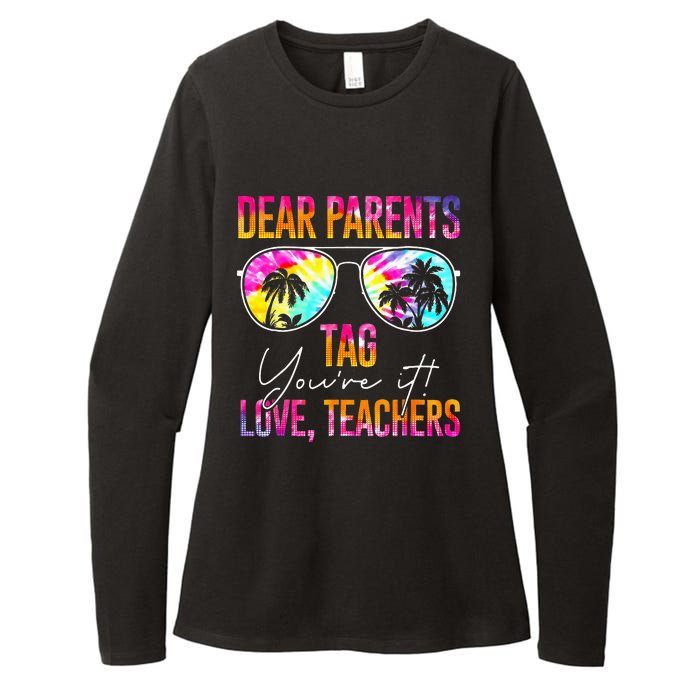 Dear Parents Tag Youre It Love Teachers Tie Dye Funny Gifts Womens CVC Long Sleeve Shirt