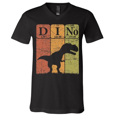 Dinosaur Periodic Table Elements T Rex Dino Paleontologist V-Neck T-Shirt