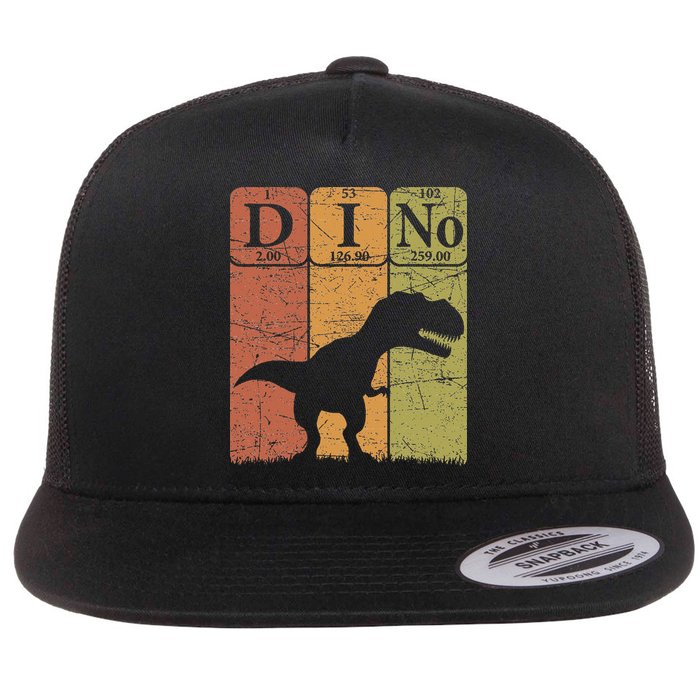 Dinosaur Periodic Table Elements T Rex Dino Paleontologist Flat Bill Trucker Hat