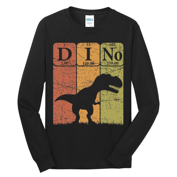Dinosaur Periodic Table Elements T Rex Dino Paleontologist Tall Long Sleeve T-Shirt