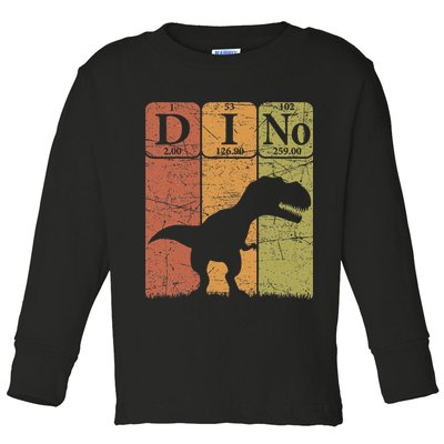 Dinosaur Periodic Table Elements T Rex Dino Paleontologist Toddler Long Sleeve Shirt