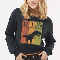 Dinosaur Periodic Table Elements T Rex Dino Paleontologist Cropped Pullover Crew