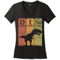 Dinosaur Periodic Table Elements T Rex Dino Paleontologist Women's V-Neck T-Shirt