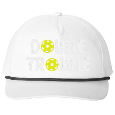 Double Pickleball Trouble Pickle Ball Matching Snapback Five-Panel Rope Hat