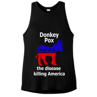 Donkey Pox The Disease Killing America Anti Liberal Ladies PosiCharge Tri-Blend Wicking Tank