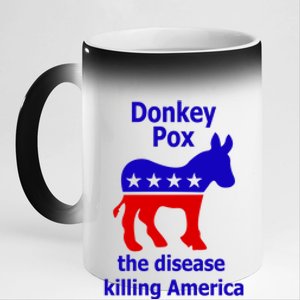 Donkey Pox The Disease Killing America Anti Liberal 11oz Black Color Changing Mug