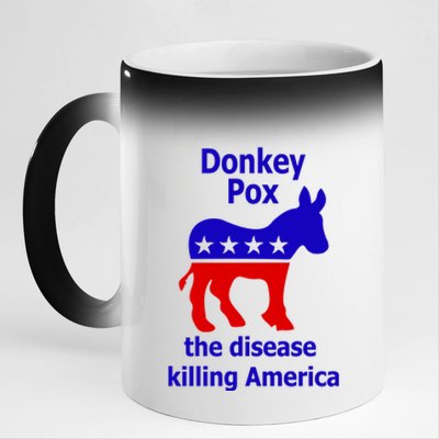 Donkey Pox The Disease Killing America Anti Liberal 11oz Black Color Changing Mug