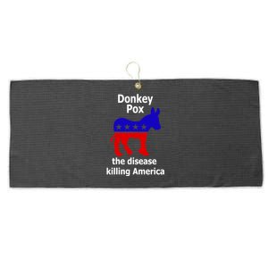 Donkey Pox The Disease Killing America Anti Liberal Large Microfiber Waffle Golf Towel