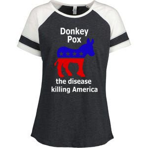 Donkey Pox The Disease Killing America Anti Liberal Enza Ladies Jersey Colorblock Tee