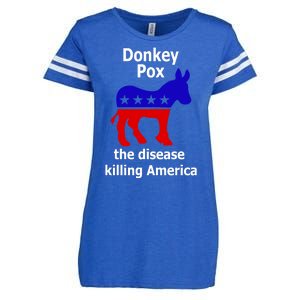 Donkey Pox The Disease Killing America Anti Liberal Enza Ladies Jersey Football T-Shirt