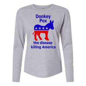 Donkey Pox The Disease Killing America Anti Liberal Womens Cotton Relaxed Long Sleeve T-Shirt