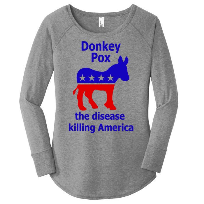 Donkey Pox The Disease Killing America Anti Liberal Women's Perfect Tri Tunic Long Sleeve Shirt