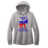 Donkey Pox The Disease Killing America Anti Liberal Women's Fleece Hoodie