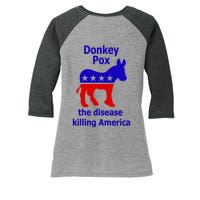 Donkey Pox The Disease Killing America Anti Liberal Women's Tri-Blend 3/4-Sleeve Raglan Shirt