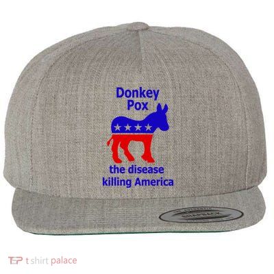 Donkey Pox The Disease Killing America Anti Liberal Wool Snapback Cap