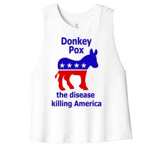 Donkey Pox The Disease Killing America Anti Liberal Women's Racerback Cropped Tank