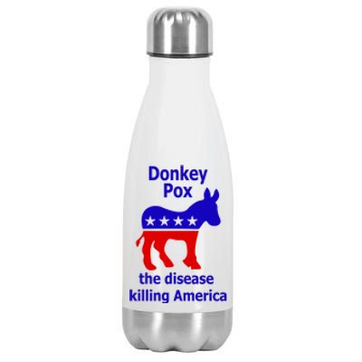 Donkey Pox The Disease Killing America Anti Liberal Stainless Steel Insulated Water Bottle