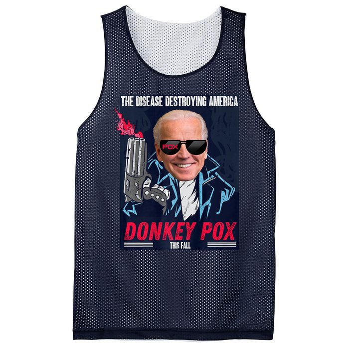 Donkey Pox The Disease Destroying America Funny Biden Meme Mesh Reversible Basketball Jersey Tank