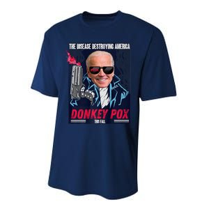 Donkey Pox The Disease Destroying America Funny Biden Meme Performance Sprint T-Shirt