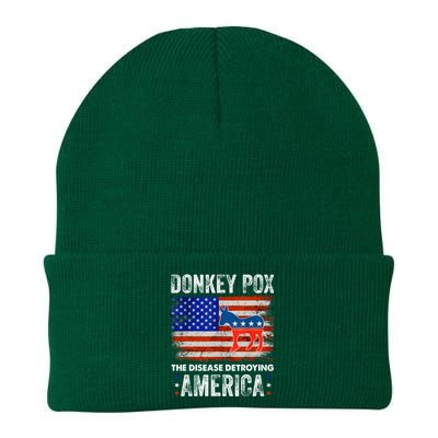 Donkey Pox The Disease Destroying America USA Flag Funny Knit Cap Winter Beanie