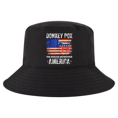 Donkey Pox The Disease Destroying America USA Flag Funny Cool Comfort Performance Bucket Hat