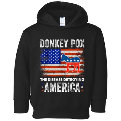 Donkey Pox The Disease Destroying America USA Flag Funny Toddler Hoodie