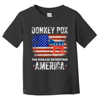 Donkey Pox The Disease Destroying America USA Flag Funny Toddler T-Shirt