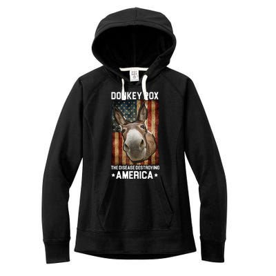 Donkey Pox The Disease Destroying America Funny Women's Fleece Hoodie