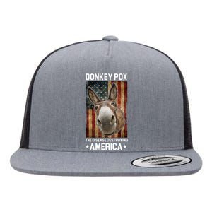 Donkey Pox The Disease Destroying America Funny Flat Bill Trucker Hat