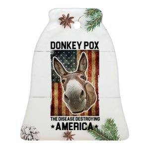 Donkey Pox The Disease Destroying America Funny Ceramic Bell Ornament