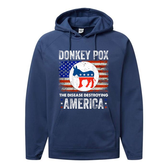 Donkey Pox The Disease Destroying America Funny Performance Fleece Hoodie